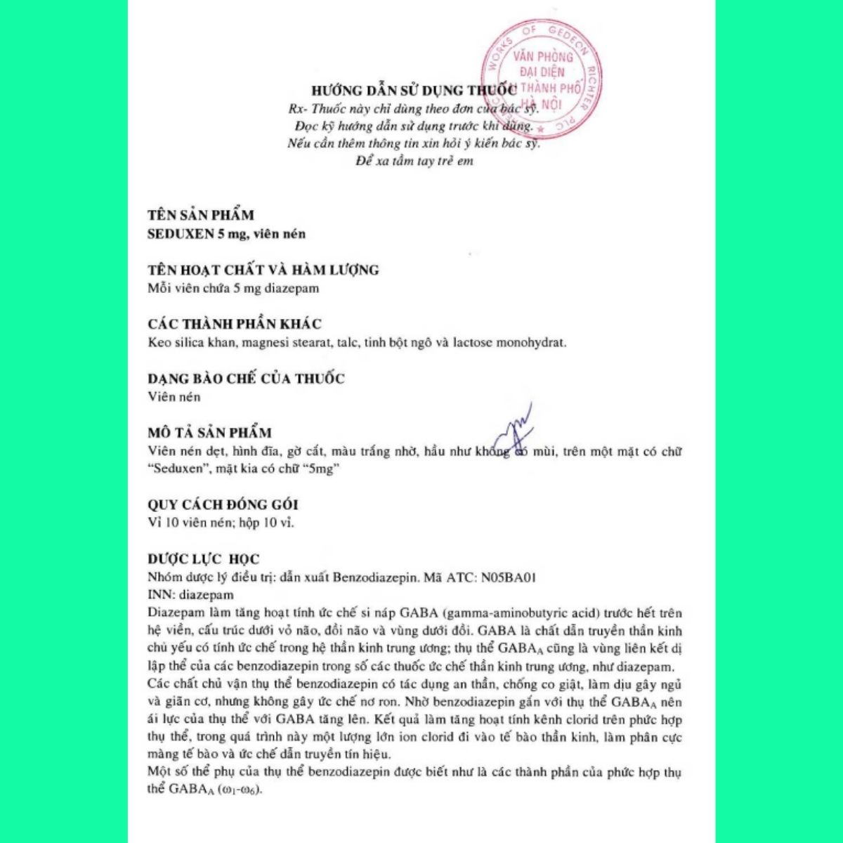 seduxen-5mg-8 Thuốc Seduxen 5mg
