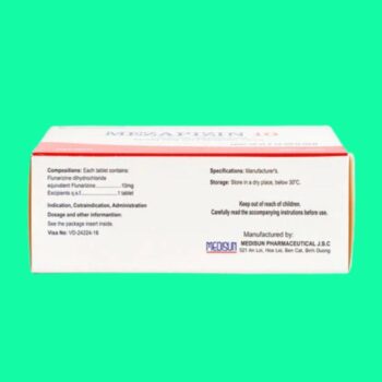 Mặt bên hộp thuốc Mezapizin 10mg