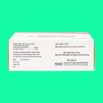 Mặt bên hộp thuốc Mezapizin 10mg
