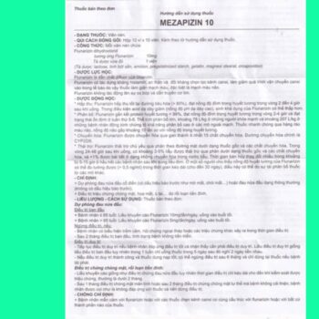 Tờ hdsd của thuốc Mezapizin 10mg