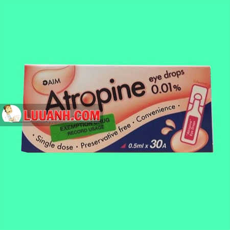 Atropin 0.01% nhỏ mắt - Thuốc làm chậm quá trình tiến triển độ cận thị ở trẻ nhỏ 2 Atropin 0.01