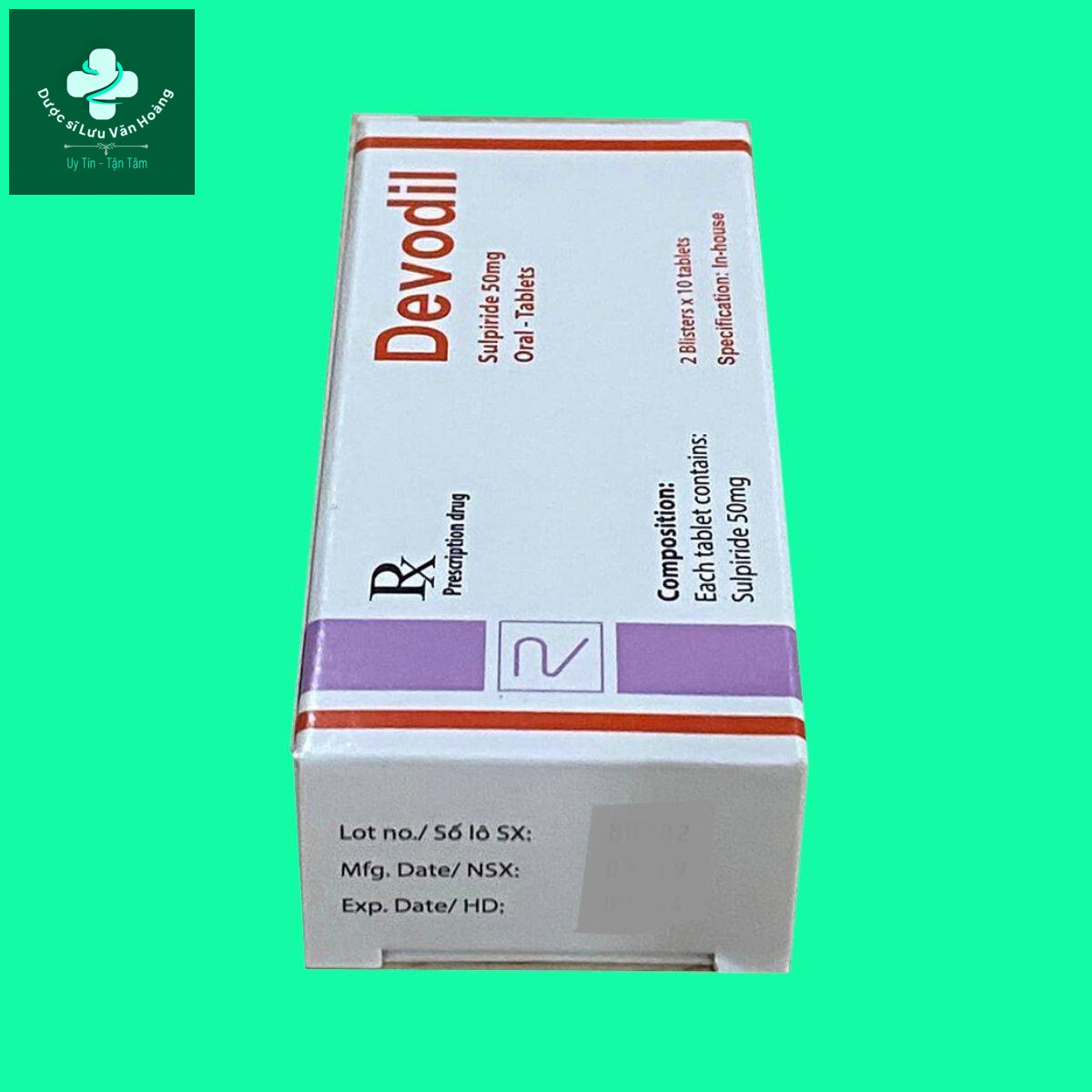 Devodil-50mg-13 Mặt bên hộp thuốc Devodil