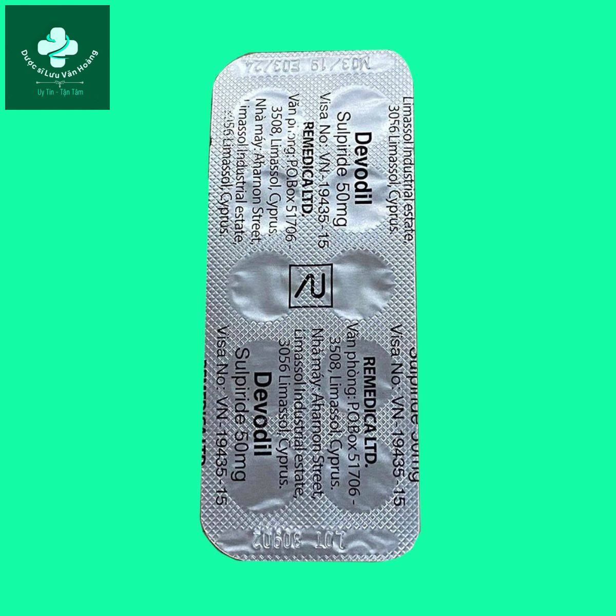 Devodil-50mg-18 Vỉ thuốc Devodil