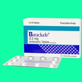 Chính diện hộp Baraclude 0.5mg Bristol