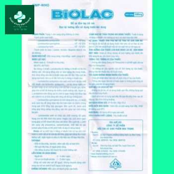 Biolac 12 Huong dan su dụng biolac