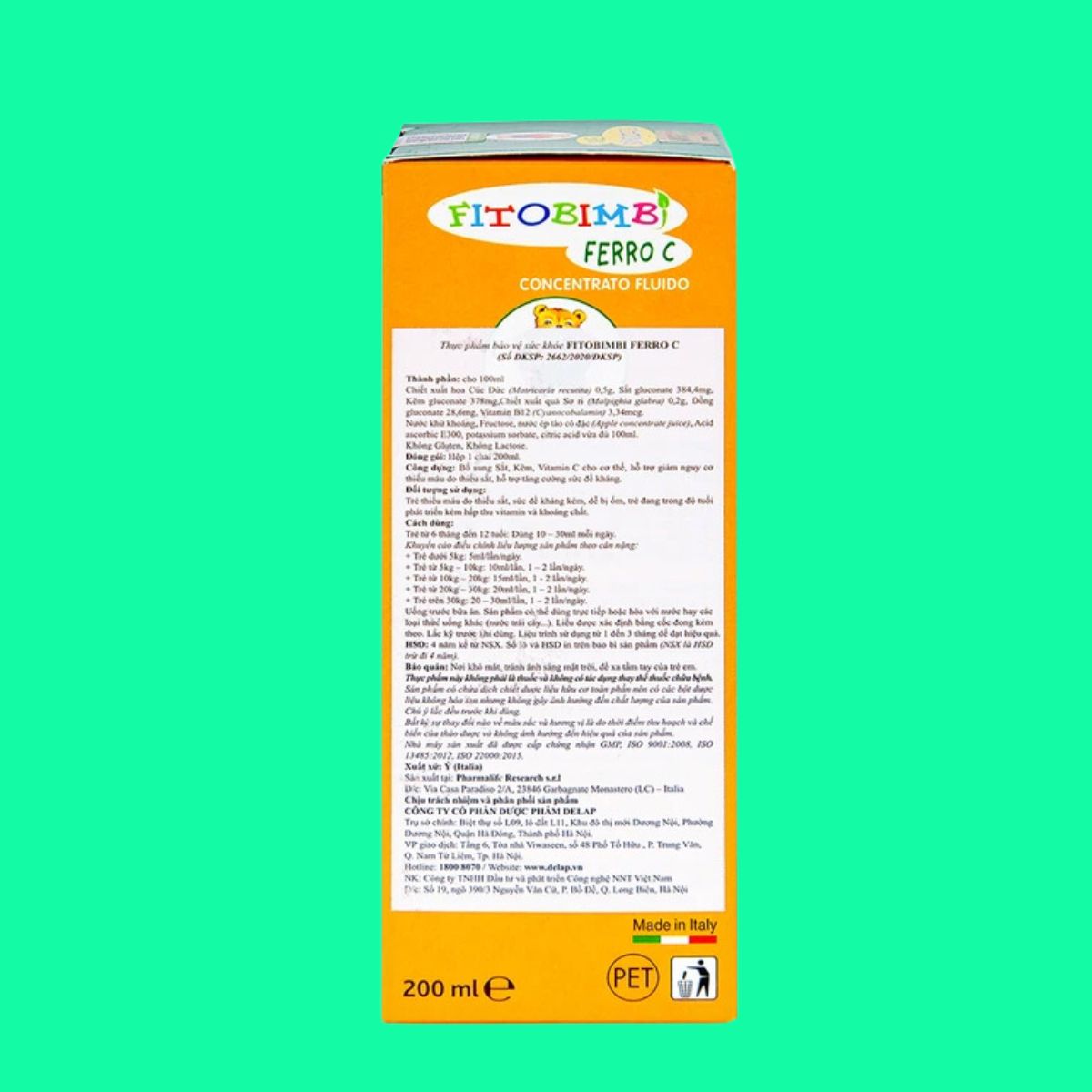 Ferro C (6) Fitobimbi Ferro C - bổ sung sắt, vitamin C