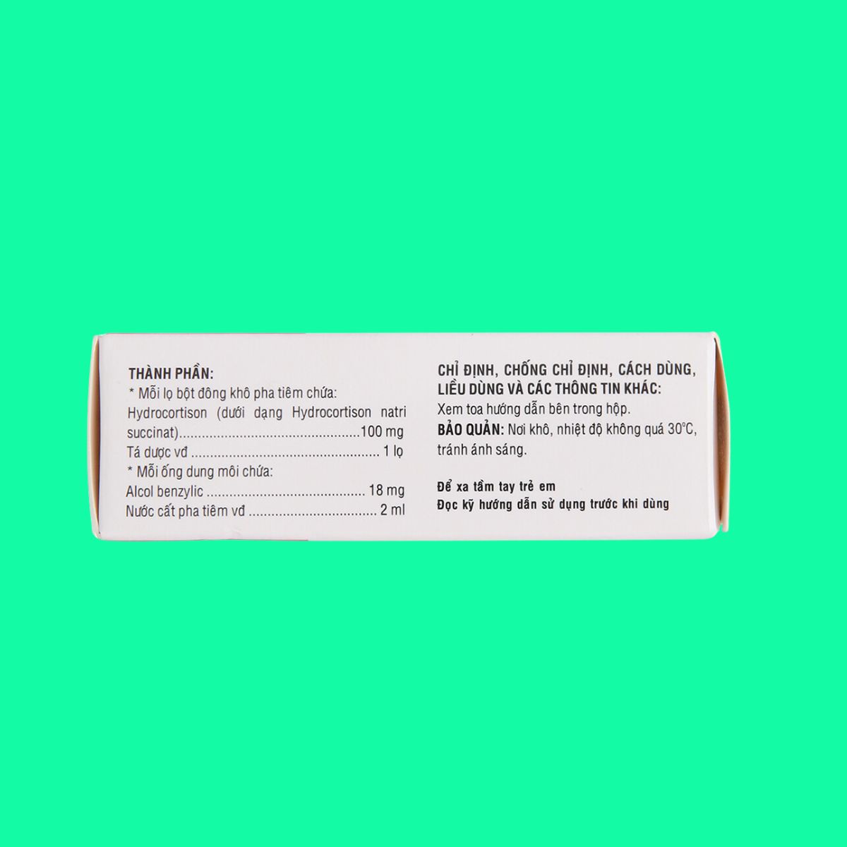 Hydrocortison Bidiphar (6) Hydrocortison Bidiphar 100mg chống viêm, dị ứng