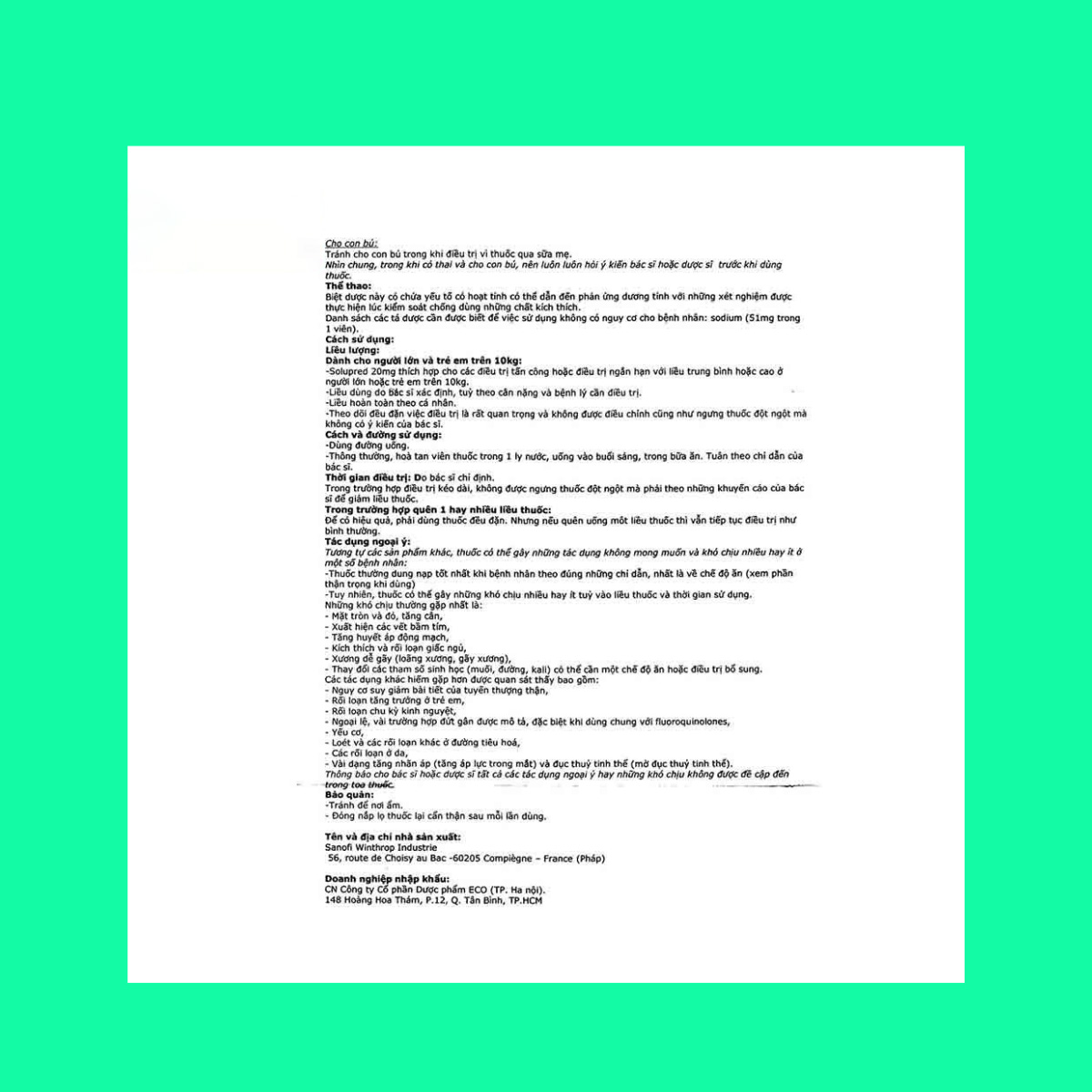 Solupred 20mg - 8 Solupred 20mg