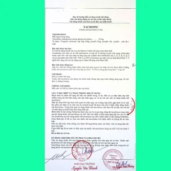 Hướng dẫn sử dụng của thuốc mỡ Tacropic