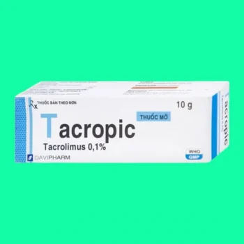 Mặt trước của tuýp thuốc Tacropic
