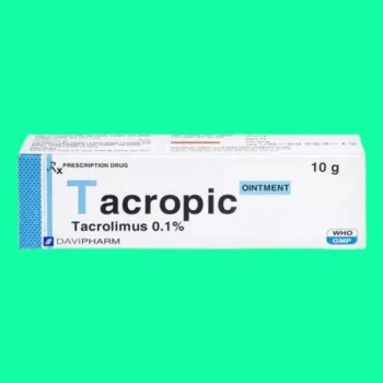 Mặt trước của tuýp thuốc Tacropic