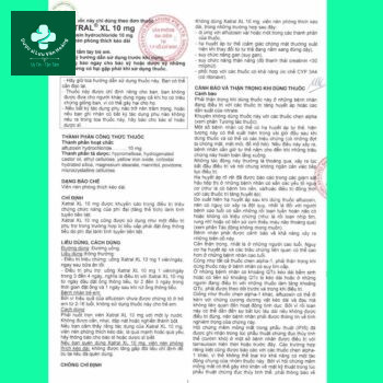 Xatral Xl 10mg 13 HDSD Thuốc Xatral Xl 10mg