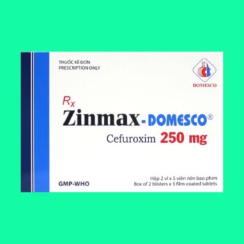 Zinmax Domesco 5 Mặt trước hộp thuốc Zinmax - Domesco 250mg