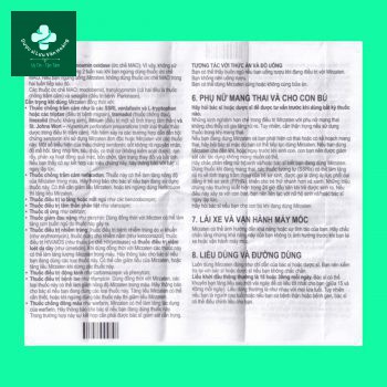 Thuốc Mirzaten 30mg hdsd