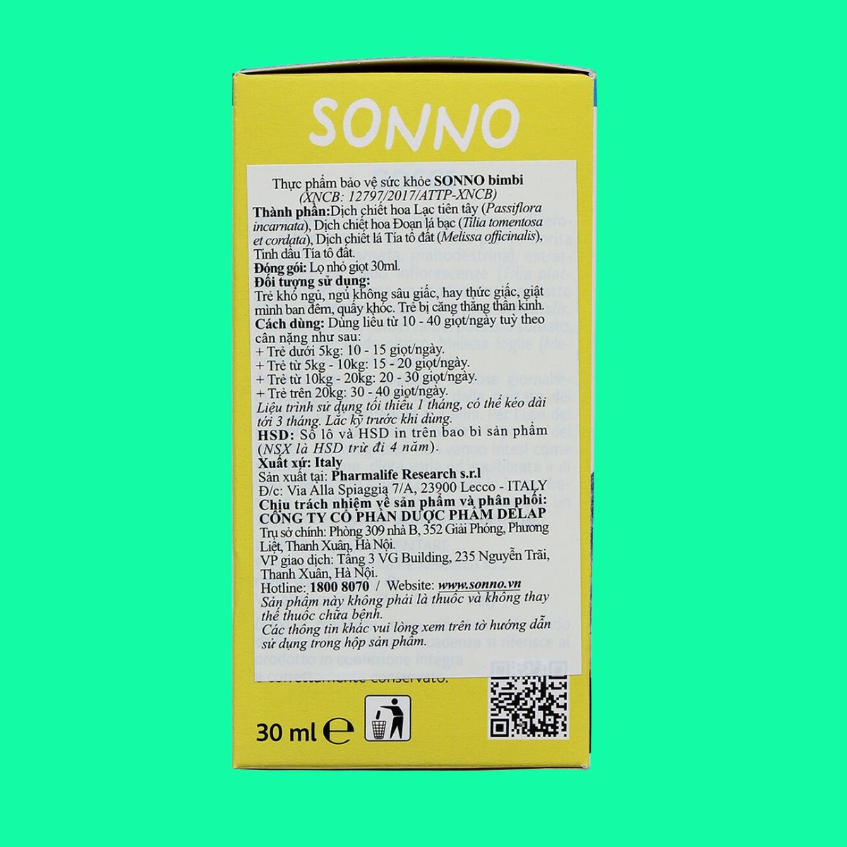 siro-sonno-bimbi (1) Sonno Bimbi có tác dụng gì?