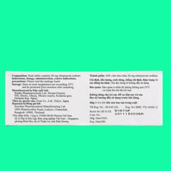 Pariet 20mg 1 Pariet là thuốc gì?