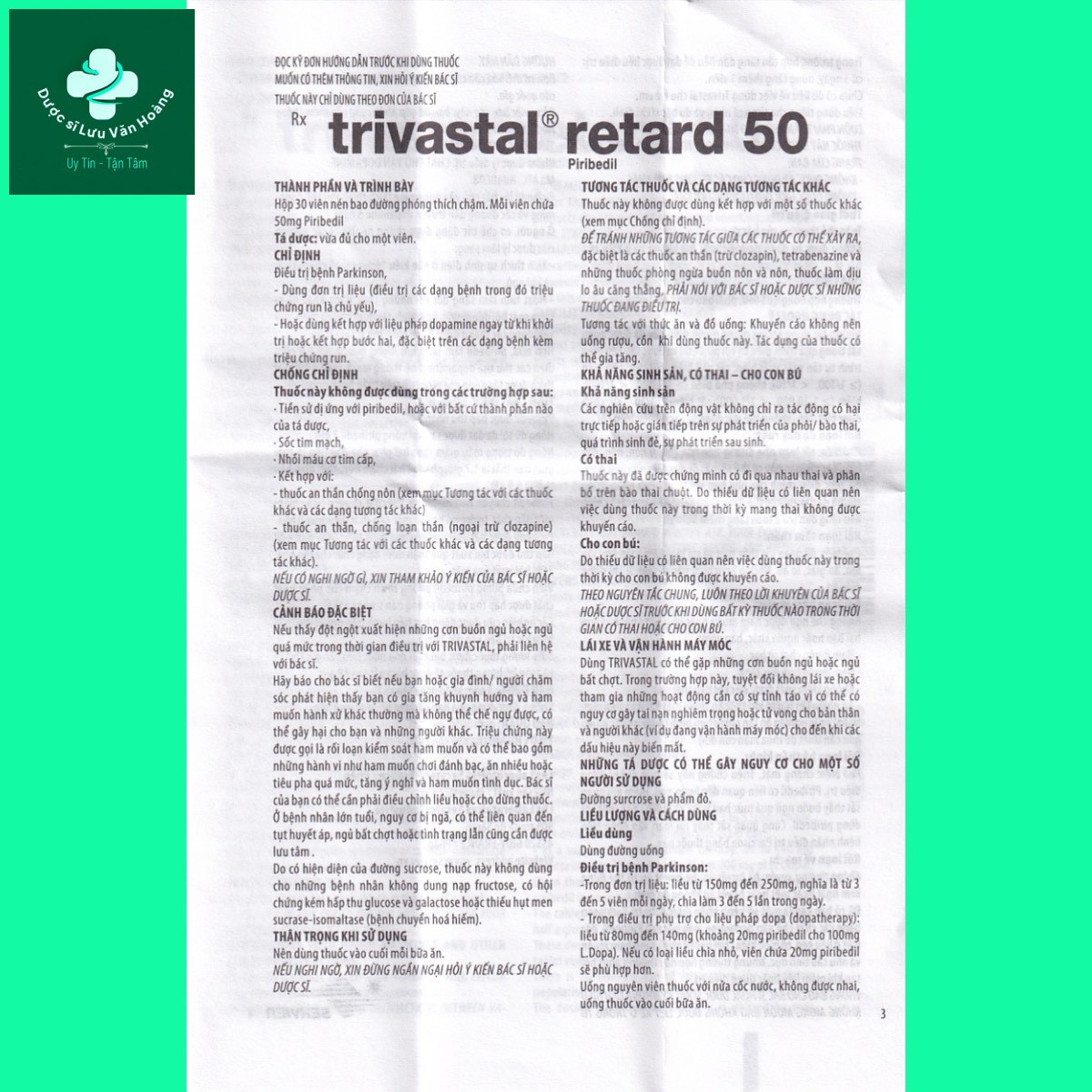 trivastal-rolard-50-8 Thuốc Trivastal retard 50 8