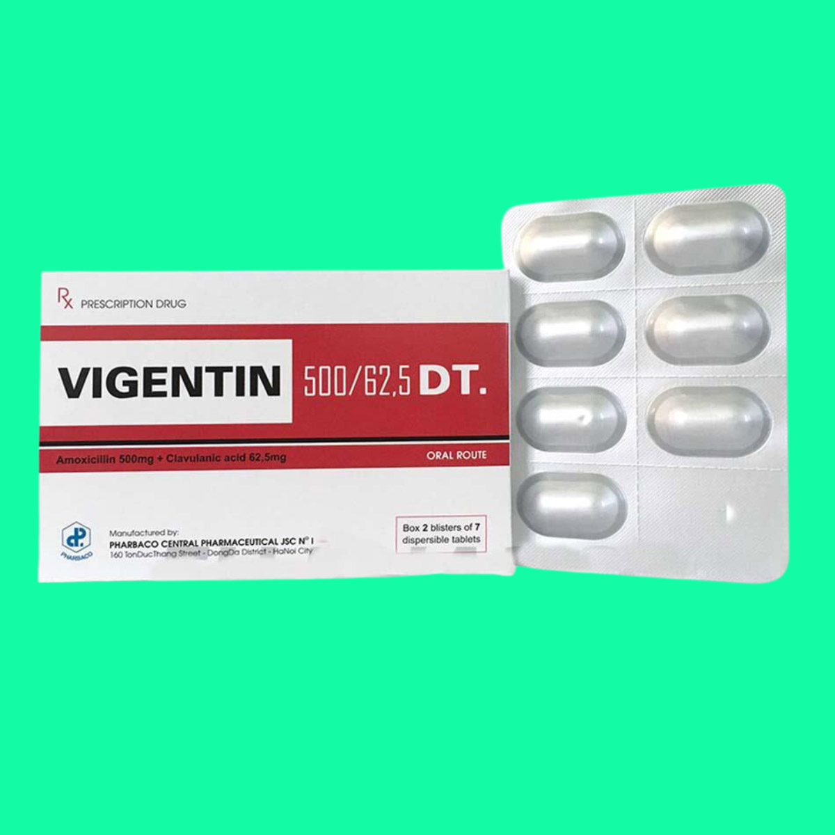 vigentin - 1 Thuốc Vigentin 500/62,5 DT