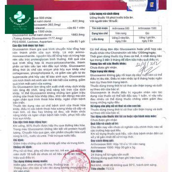Arthroease 500 2 Hướng dẫn sử dụng thuốc Arthroease 500