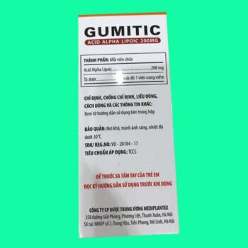 Gumitic 200mg 3 Thuốc Gumitic có tác dụng gì?