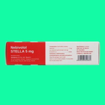 Mặt bên hộp thuốc Nebivolol 5mg