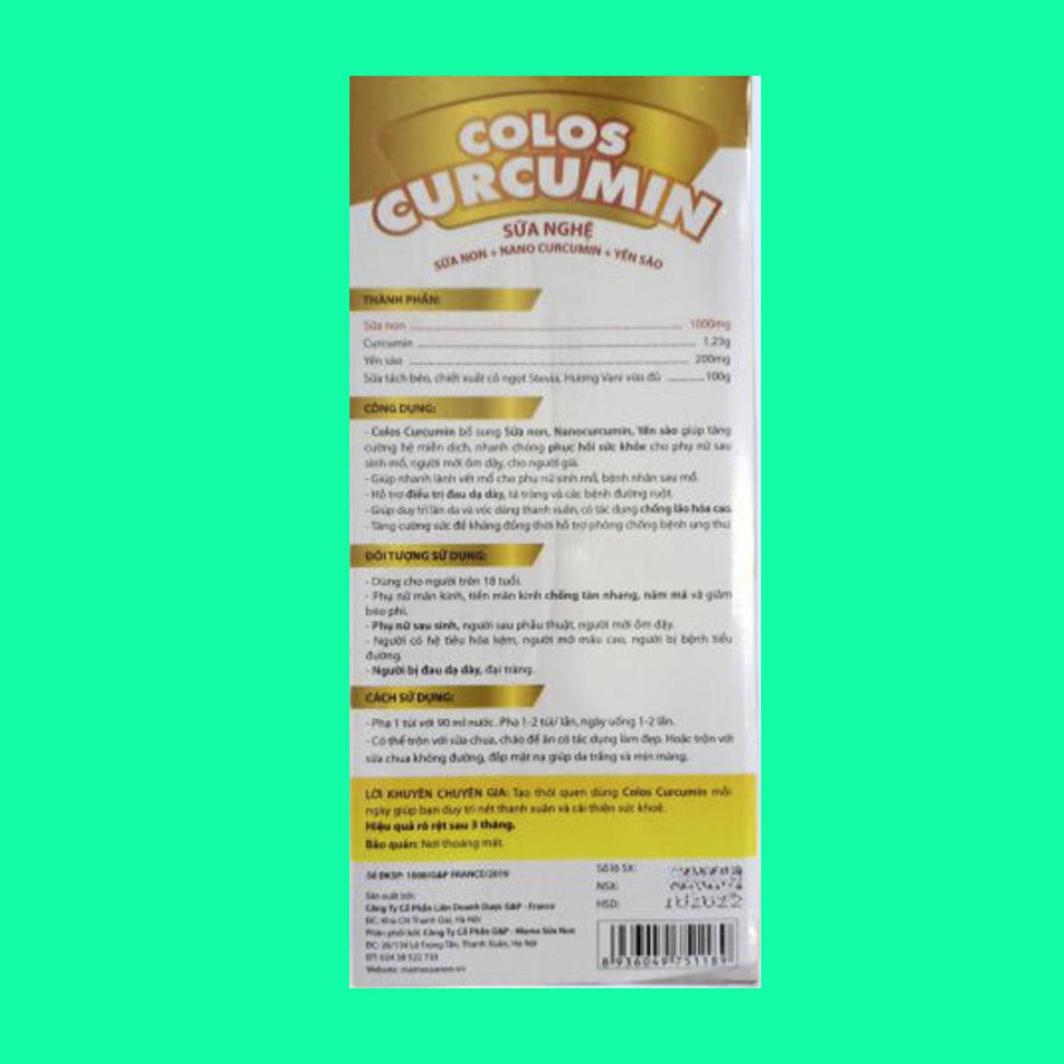 Sữa Colos Curcumin Sữa Colos Curcumin