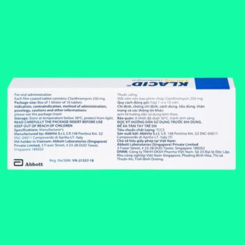 Klacid 250mg điều trị nhiễm trùng