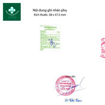 Mẫu nhãn Asonem theo công bố của Cục Quản lý Dược