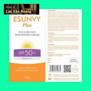 Kem chống nắng Esunvy Plus Sun Care Face Whitening Cream 4 Esunvy Plus Sun Care Face Whitening Cream 3