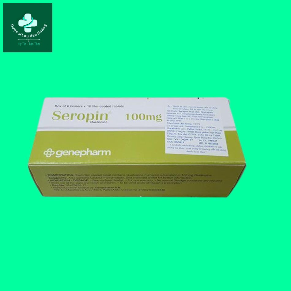 Mặt dưới hộp thuốc Seropin 100 Mặt dưới hộp thuốc Seropin 100