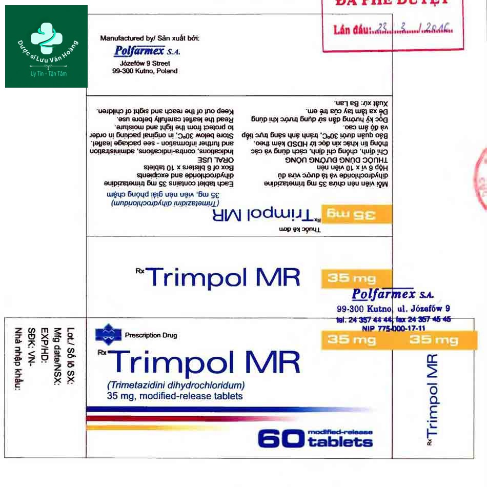 Trimpol MR 10 Nhãn thuốc Trimpol MR