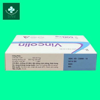 Hộp thuốc Vincolin 500mg dạng viên