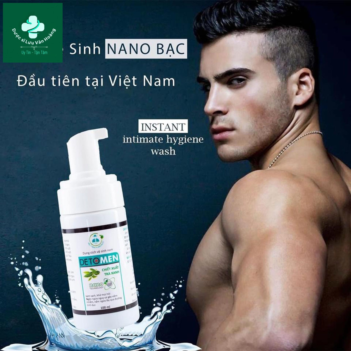 Dung dịch vệ sinh nam Detomen 20 Detomen X1 - Dung dịch vệ sinh chứa nano bạc dành riêng cho nam giới