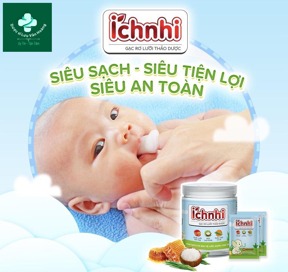 Gạc rơ lưỡi lá hẹ Thảo Dược Ích Nhi