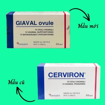 Thông báo đổi tên và bao bì sản phẩm Cerviron (mẫu cũ) và GIAVAL Ovule (mẫu mới)