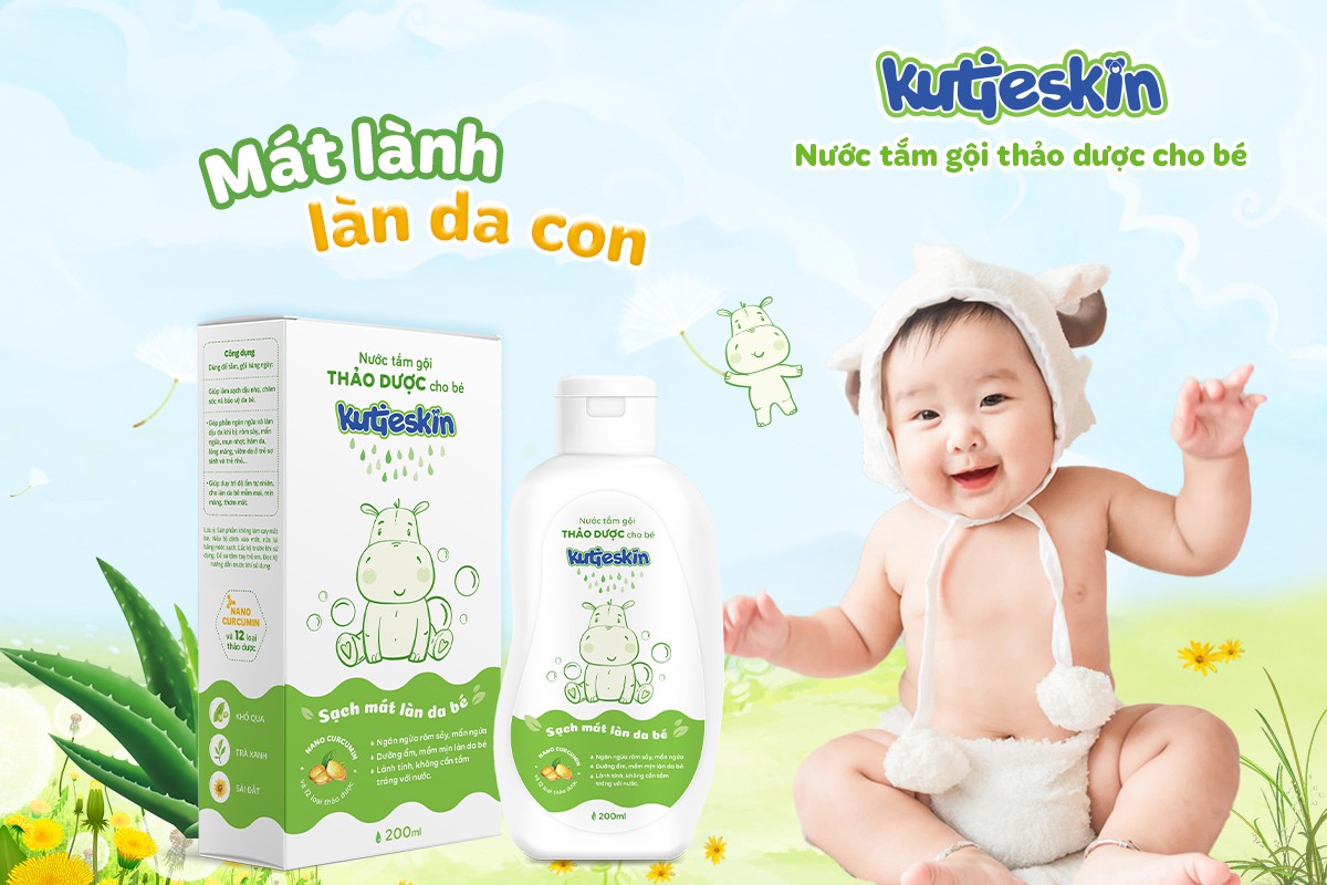 Nước tắm gội thảo dược cho bé Kutieskin 16 Nước tắm gội thảo dược cho bé Kutieskin - Mát lành làn da con