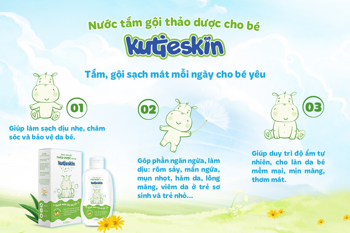 Nước tắm gội thảo dược cho bé Kutieskin 17 Nước tắm gội thảo dược cho bé Kutieskin