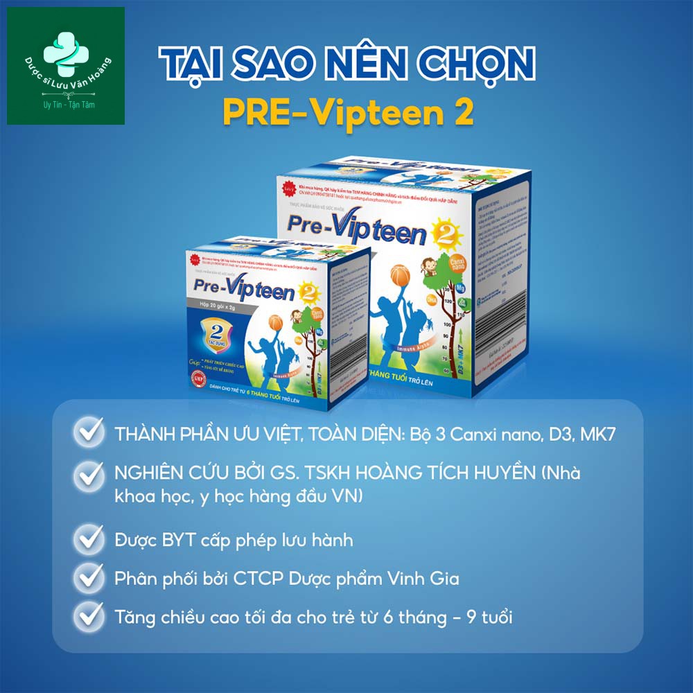 Cốm Pre-Vipteen 2 - Thuốc tăng chiều cao cho trẻ nhỏ từ 6 tháng - 9 tuổi