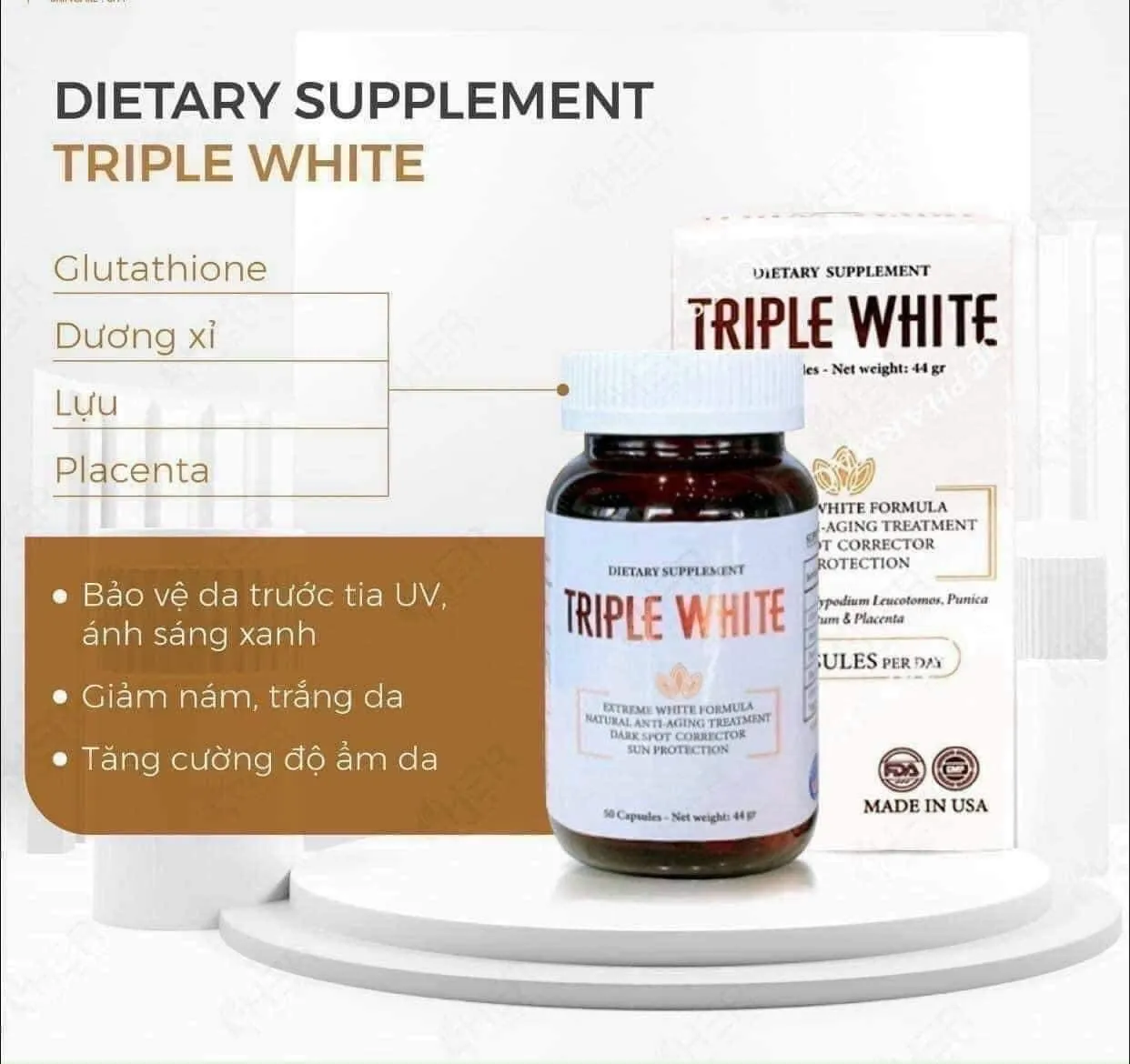 Viên uống trắng da Triple White
