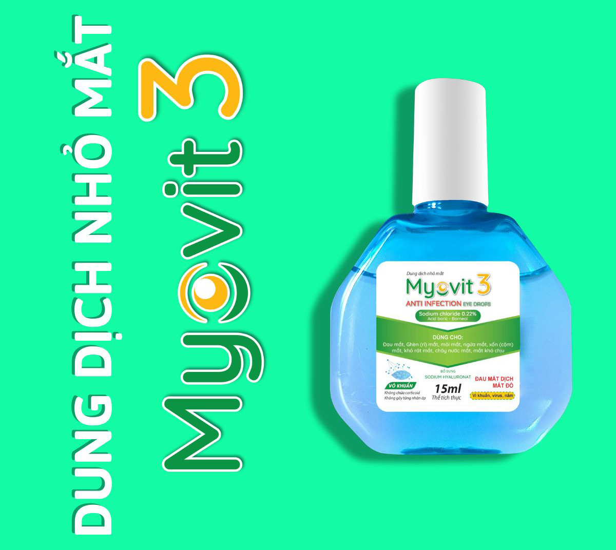 Dung dịch nhỏ mắt Myovit 3 16 Dung dịch nhỏ mắt Myovit 3 - Giải pháp hiệu quả cho Đau mắt đỏ