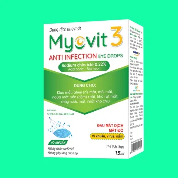 Dung dịch nhỏ mắt Myovit 3 8 Dung dịch nhỏ mắt Myovit 3