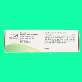 Mặt bên của hộp thuốc Levistel 40