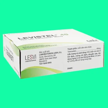 Mặt bên hộp thuốc Levistel 40