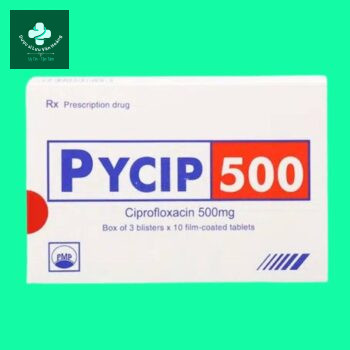 Mặt chính diện hộp thuốc Pycip 500