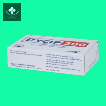 Mặt bên hộp thuốc Pycip 500