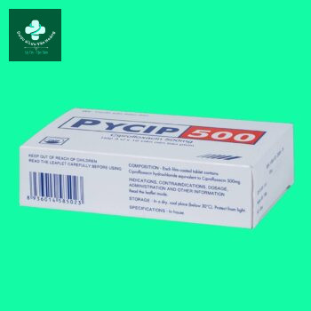 Mặt bên hộp thuốc Pycip 500