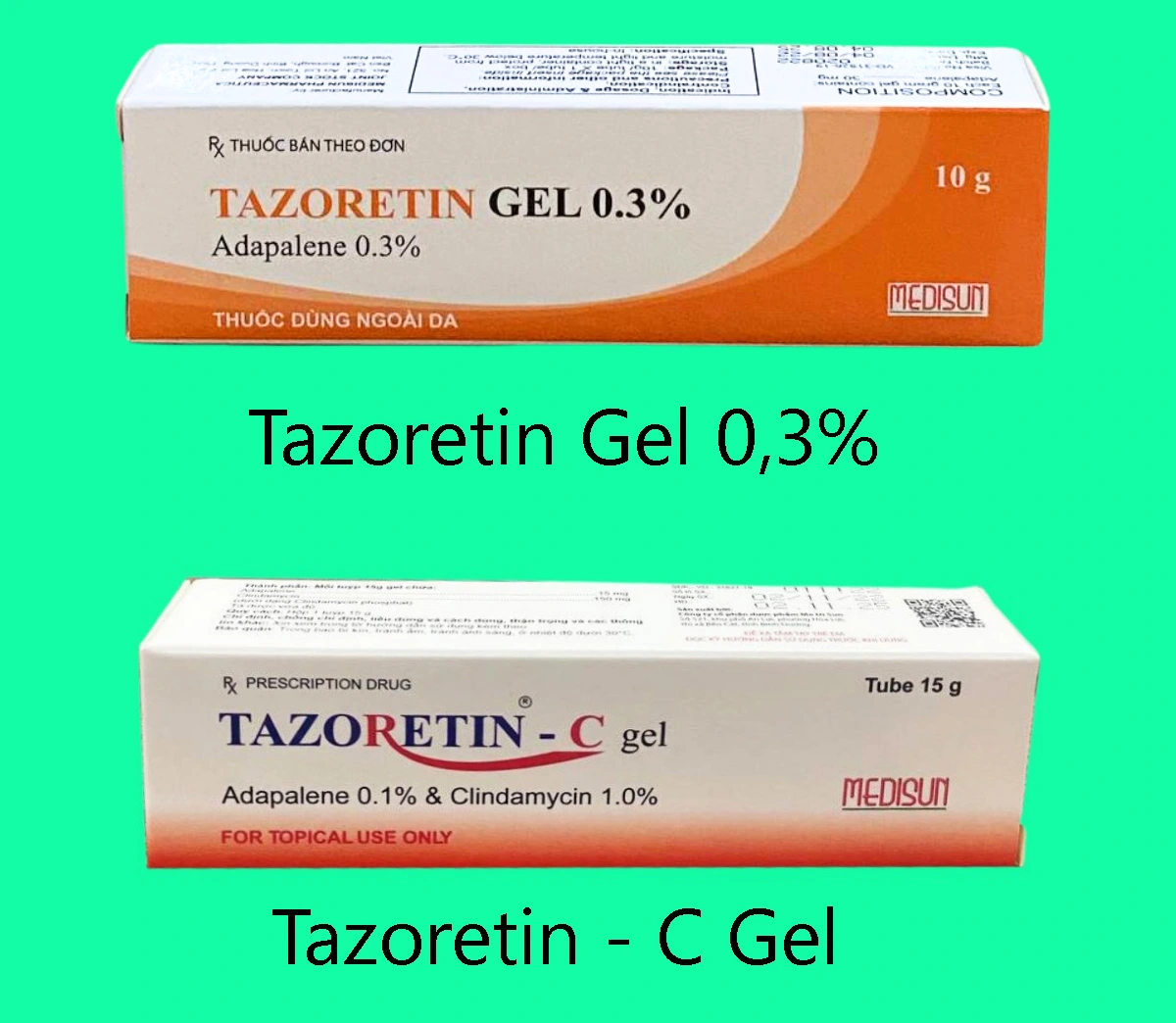 Tazoretin Gel 0.3% 16 Phân biệt Tazoretin Gel 0,3% và Tazoretin - C Gel