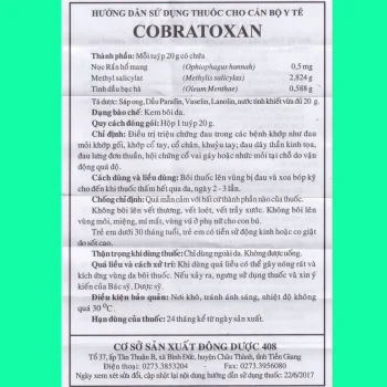 Thuốc bôi da Cobratoxan 20g