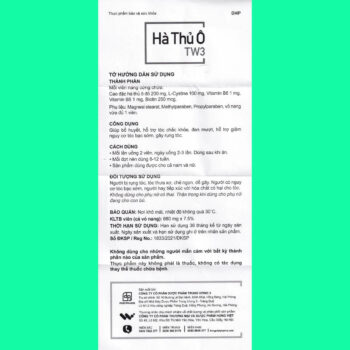 Hà Thủ Ô TW3 Hộp 60 Viên 9 Thuốc Hà Thủ Ô TW3 Hộp 60 Viên