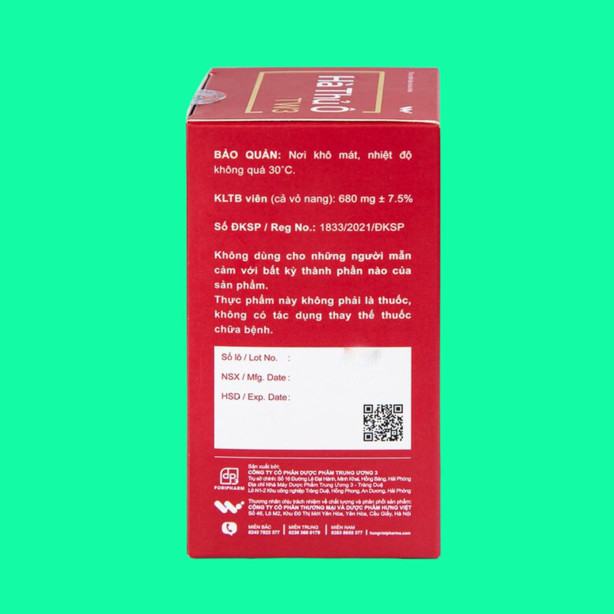 Thiết kế chưa có tên - 1 Thuốc Hà Thủ Ô TW3 Hộp 60 Viên